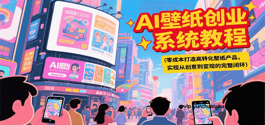 AI壁纸创业系统教程，零成本打造高转化壁纸产品，实现从创意到变现的完整闭环-云创项目库