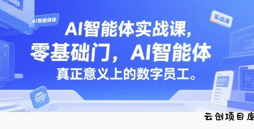 AI智能体实战课，零基础入门，AI智能体真正意义上的数字员工-云创项目库