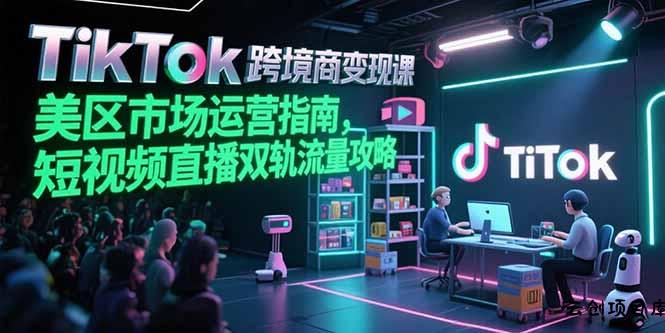 TikTok跨境电商变现课，美区市场运营指南，短视频直播双轨流量攻略-云创项目库
