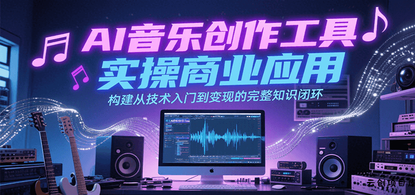 AI音乐创作工具实操商业应用，构建从技术入门到变现的完整知识闭环-云创项目库