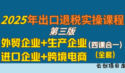 崔sir·出口退税实操-外贸企业+生产企业+跨境电商+进口企业(四课合一)-云创项目库