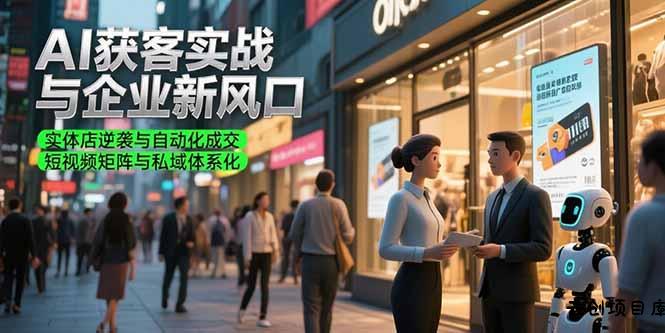 AI获客实战与企业新风口，实体店逆袭与自动化成交 短视频矩阵与私域体系化-云创项目库