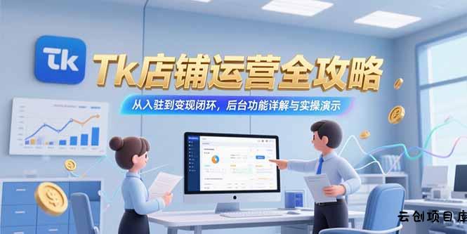 Tk店铺运营全攻略，从入驻到变现闭环，后台功能详解与实操演示-云创项目库