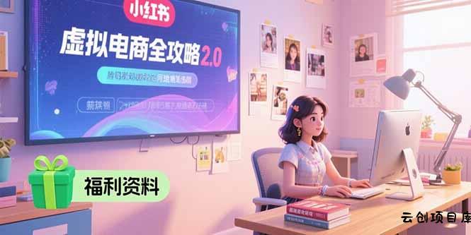虚拟电商全攻略2.0，开店选品实操流程，账号定位、货源发布、笔记发布技巧-云创项目库