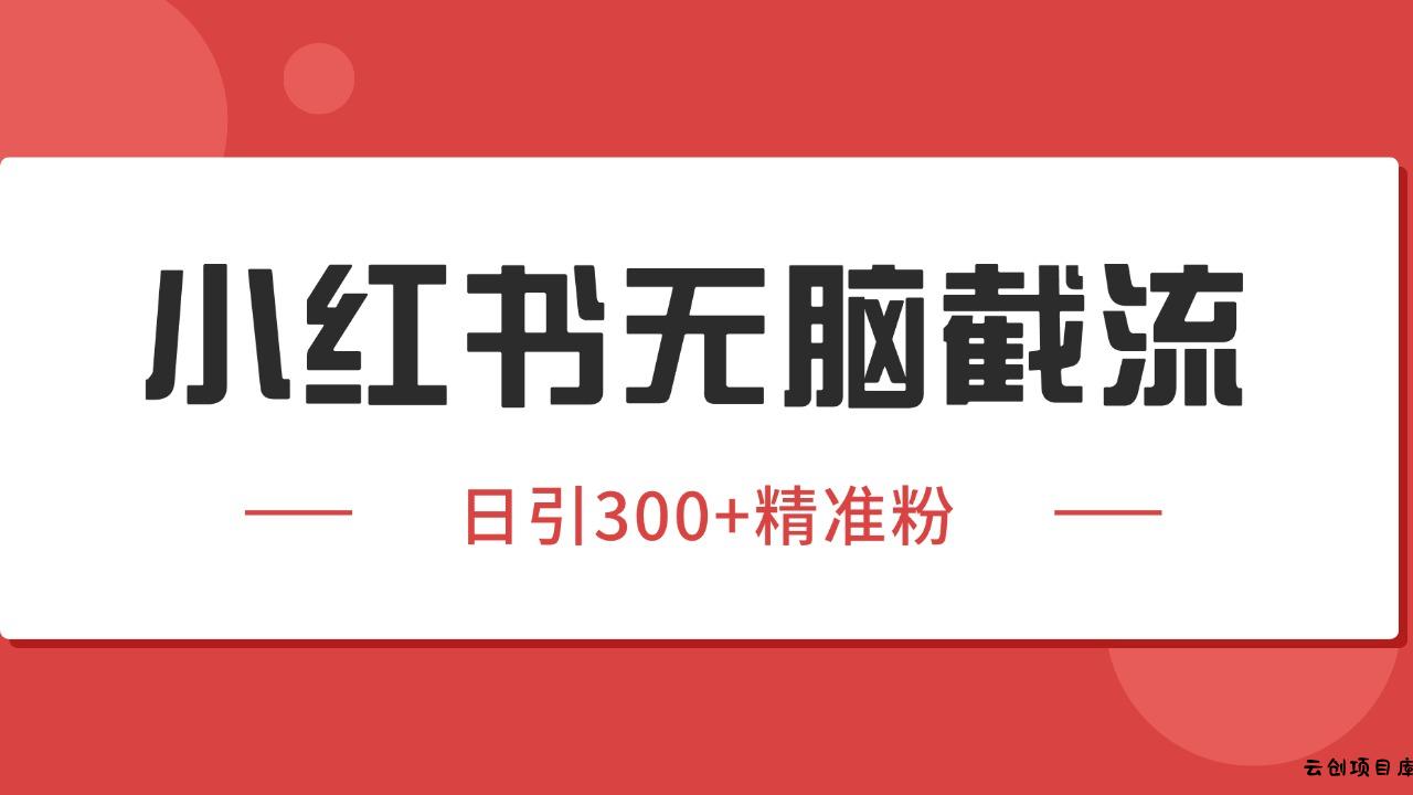 小红书截流同行客源，独家野路子获客玩法 日引200+暴力获客-云创项目库