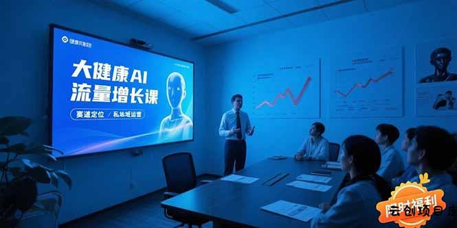 大健康AI流量增长课8.0，赛道定位方法论，AI数字人内容生产，私域转化运营-云创项目库