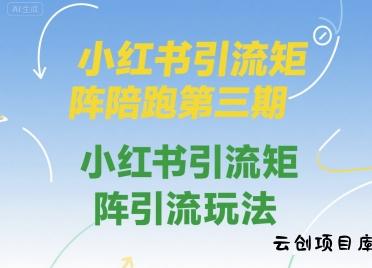 小红书引流矩阵陪跑第三期，小红书引流矩阵引流玩法-云创项目库