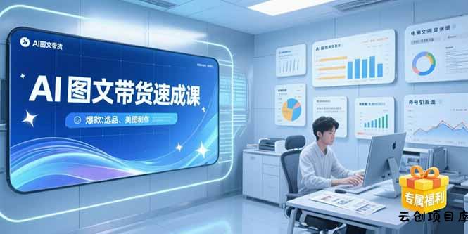 AI图文带货速成课，养号引流秘籍，爆款选品策略，美图制作全流程-云创项目库