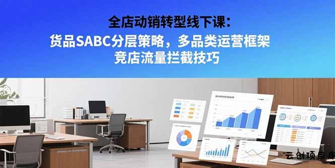 全店动销转型线下课：货品SABC分层策略，多品类运营框架 竞店流量拦截技巧-云创项目库
