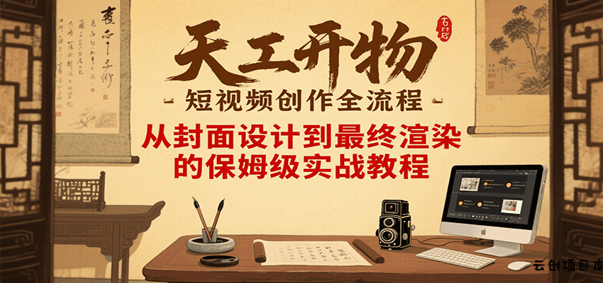 天工开物短视频创作全流程，从封面设计到最终渲染的保姆级实战教程-云创项目库