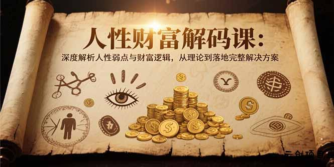 人性财富解码课6.0：深度解析人性弱点与财富逻辑，理论到落地完整解决方案-云创项目库