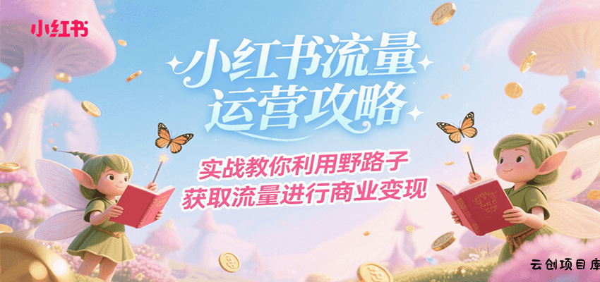 小红书流量运营攻略，实战教你利用野路子获取流量进行商业变现-云创项目库