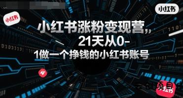 小红书涨粉变现营，21天从0-1做一个挣钱的小红书账号-云创项目库