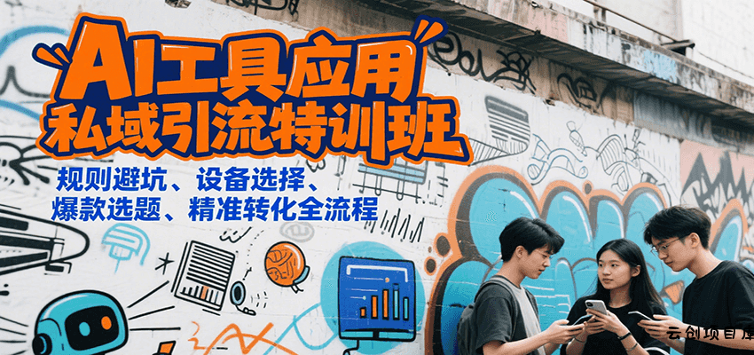 AI工具应用私域引流特训班，规则避坑、设备选择、爆款选题、精准转化全流程-云创项目库