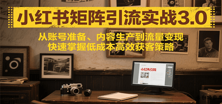 小红书矩阵引流3.0，从账号准备、内容生产到流量变现，快速掌握低成本高效获客策略-云创项目库
