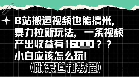 b站掘金计划？搬运视频也能挣拉新的收益，小白应该怎么玩！-云创项目库