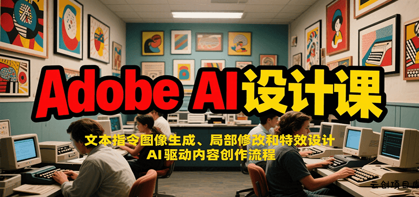 Adobe AI设计课：文本指令图像生成、局部修改和特效设计，AI驱动内容创作流程-云创项目库