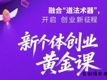 新个体创业黄金课：道法术器四维抢占2025红利-云创项目库