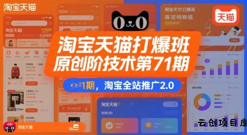淘宝天猫打爆班原创高阶技术第71期，淘宝全站推广2.0-云创项目库