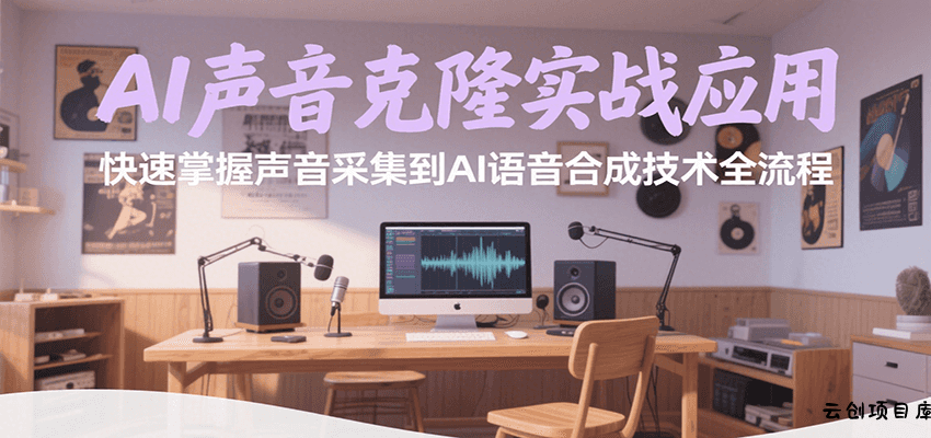 AI声音克隆实战应用，快速掌握声音采集到AI语音合成技术全流程-云创项目库