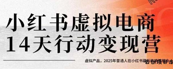 小红书虚拟电商14天变现训练营，虚拟产品，2025年普通人在小红书最后的搞钱机会-云创项目库