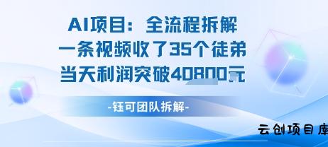 AI收徒变现闭环：一条视频收35人，日入1k+(附完整SOP)-云创项目库
