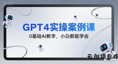 GPT4实操案例课，0基础AI教学，小白都能学会-云创项目库