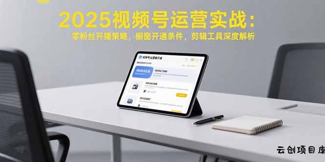 2025视频号运营实战：零粉丝开播策略，橱窗开通条件，剪辑工具深度解析-云创项目库