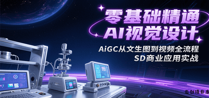 零基础精通AI视觉设计，AiGC从文生图到视频全流程，SD商业应用实战-云创项目库