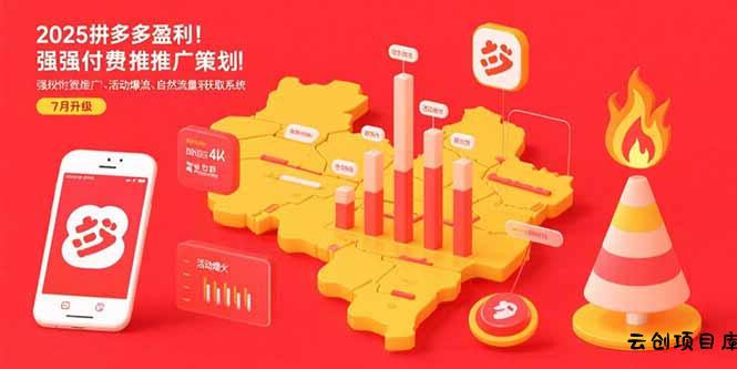 2025拼多多盈利地图：强付费推广策略/活动爆流/自然流量获取系统(7月更新-云创项目库