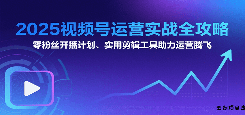 2025视频号运营实战全攻略：零粉丝开播计划、起号到到变现思维逻辑方法-云创项目库