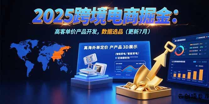 2025跨境电商掘金：蓝海市场定位，高客单价产品开发，数据选品(更新7月-云创项目库