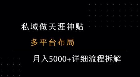 私域做天涯神贴 多平台布局 月入5k+详细流程拆解-云创项目库