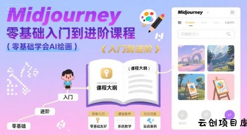 midjourney零基础入门到进阶课程，零基础学会AI绘画-云创项目库