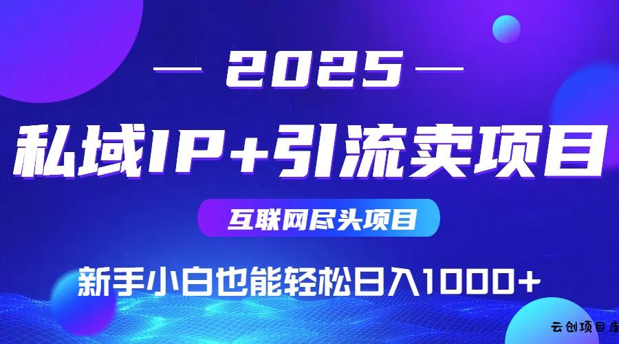 2025网创尽头项目，私域IP+引流，新手小白也能在家日入1000+-云创项目库