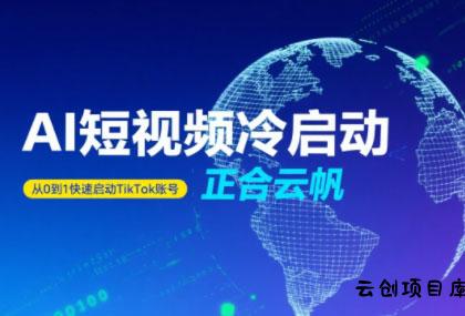正合·TiktokAi短视频快速冷启动-云创项目库