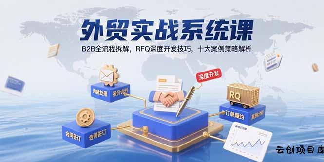 外贸实战系统课：B2B全流程拆解，RFQ深度开发技巧，十大案例策略解析-云创项目库