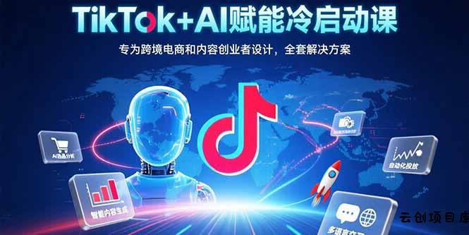 TikTok+AI赋能冷启动课：专为跨境电商和内容创业者设计，全套解决方案-云创项目库