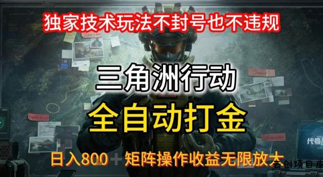 三角洲最新全自动G机，独家技术玩法，不封号也不违规， 日入8张+可矩阵操作，收益无限放大【揭秘】-云创项目库