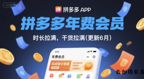 拼多多年费会员，实经验分享操，时长拉满，干货拉满(更新8月)-云创项目库