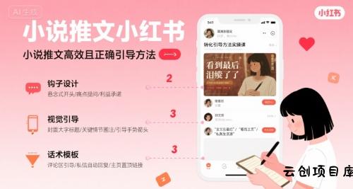 小说推文小红书高转化引导方法实操课，小说推文高效且正确引导方法-云创项目库