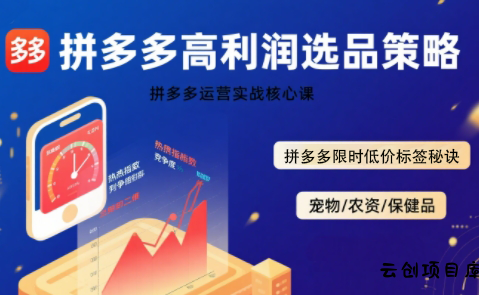 久号老师·拼多多选品暴利技术实战课-云创项目库