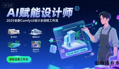 AI赋能设计师， 2025全新comfyui设计全流程工作流 ，室内-建筑-景观-美术，零基础直接上手-云创项目库