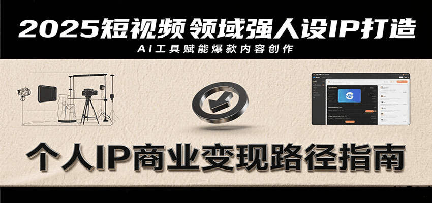 2025短视频领域强人设IP打造，结合爆款案例与AI工具应用，从个人出镜到商业成交转化-云创项目库