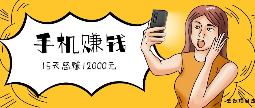 新手必做的项目，0门槛一部手机就能干，按这样操作15天怒赚12000元！(附详细教程)-云创项目库