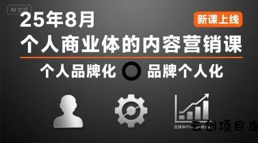 个人商业体的内容营销课25年8月，个人品牌化，品牌个人化，自媒体ip内容营销策略-云创项目库