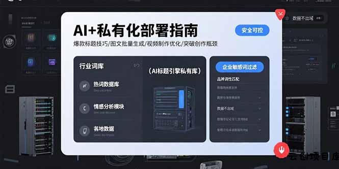 AI+私有化部署指南 爆款标题技巧/图文批量生成/视频制作优化/突破创作瓶颈-云创项目库