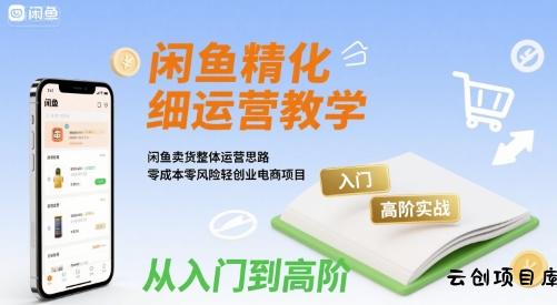 闲鱼精细化运营入门+高阶实战教学，闲鱼卖货整体运营思路，零成本零风险轻创业电商项目-云创项目库