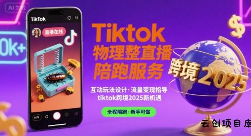 Tiktok物理整蛊直播陪跑服务-tiktok跨境2025-云创项目库