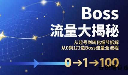 Boss流量大揭秘，从起号到转化细节拆解，从0到1打造Boss流量全流程-云创项目库
